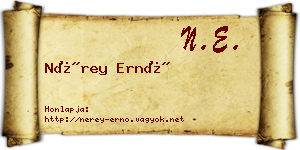 Nérey Ernő névjegykártya